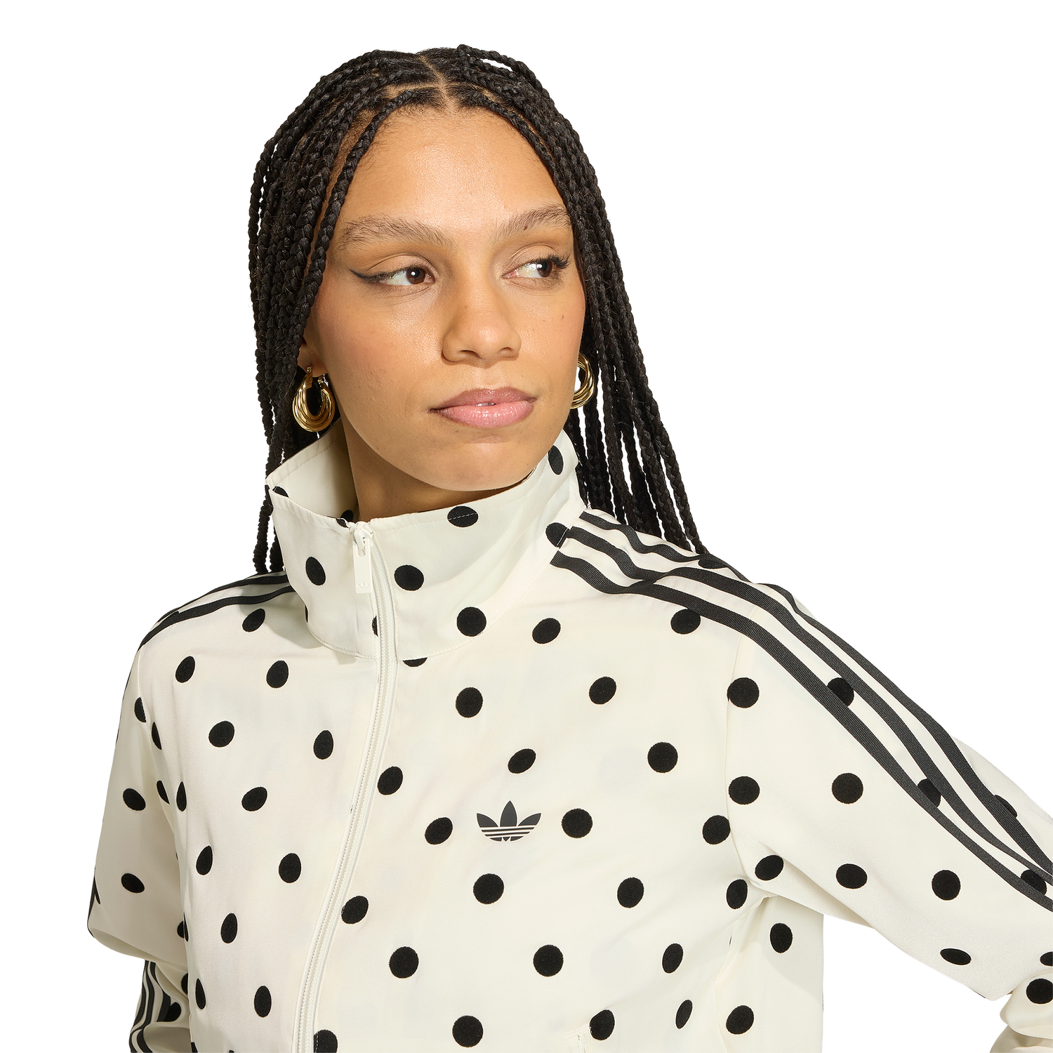 adidas Satin Polka Dots Track Top - Women's - Black/White