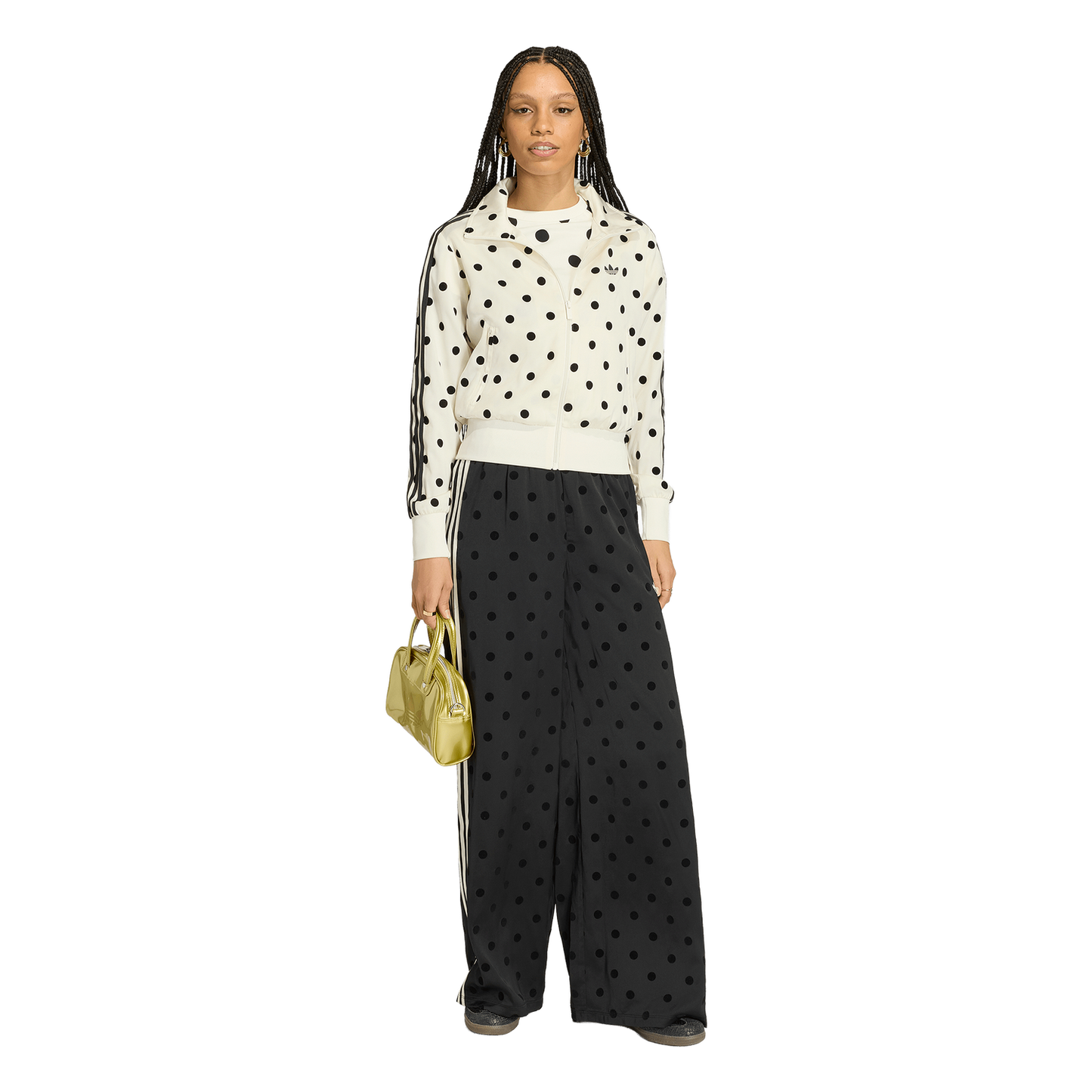 adidas Satin Polka Dots Track Top - Women's - Black/White