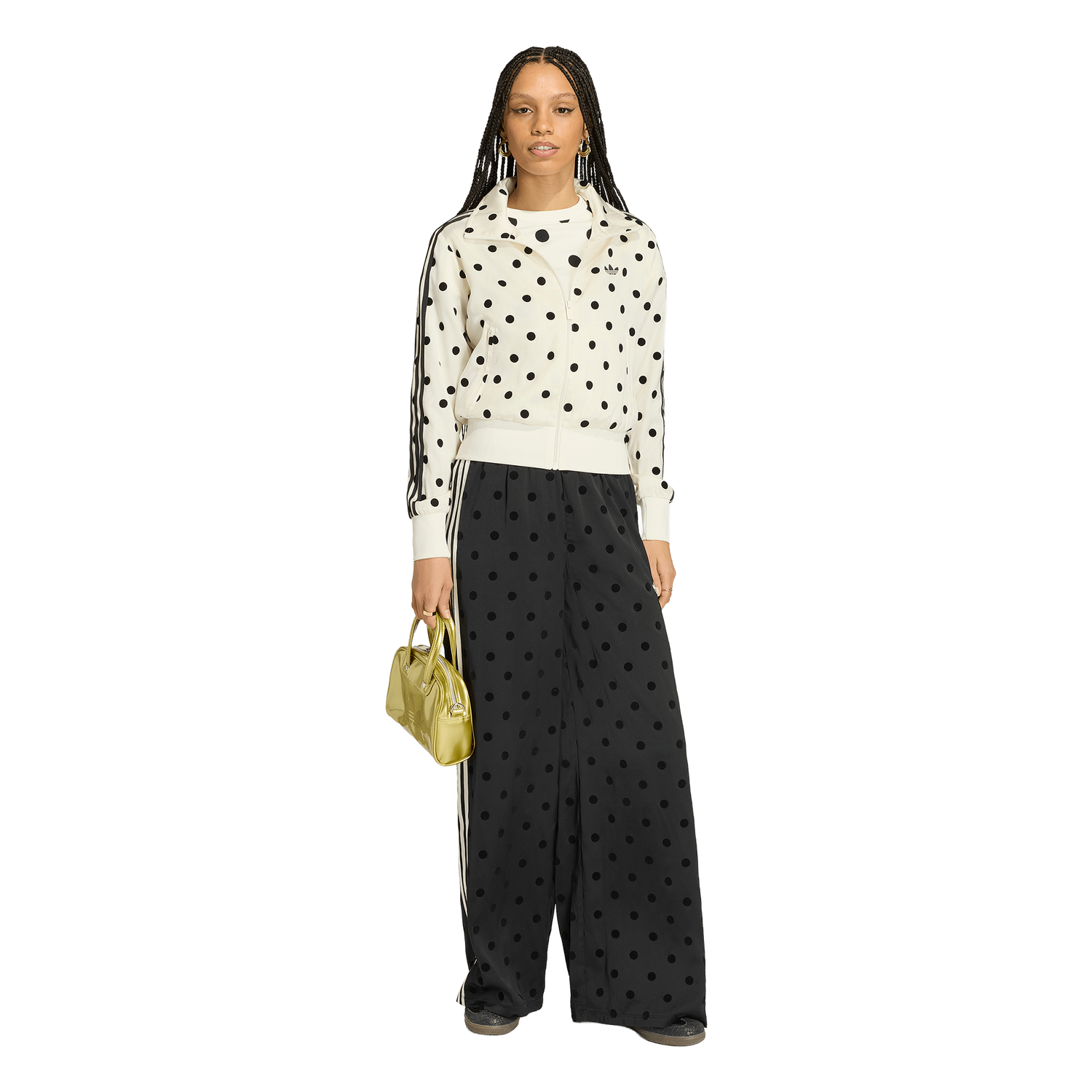 adidas Satin Polka Dots Track Top - Women's - Black/White