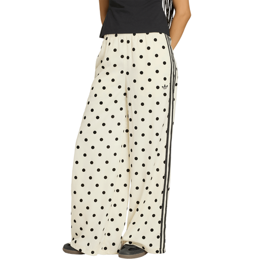 adidas Satin Polka Dots Wide Leg Pants - Women's - White/Black