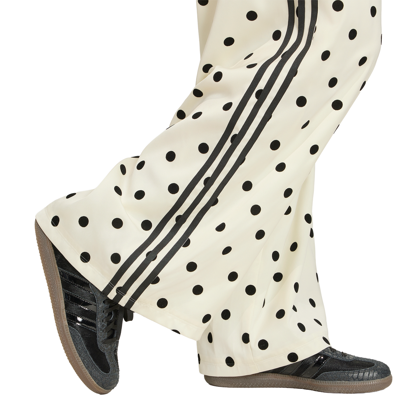 adidas Satin Polka Dots Wide Leg Pants - Women's - White/Black