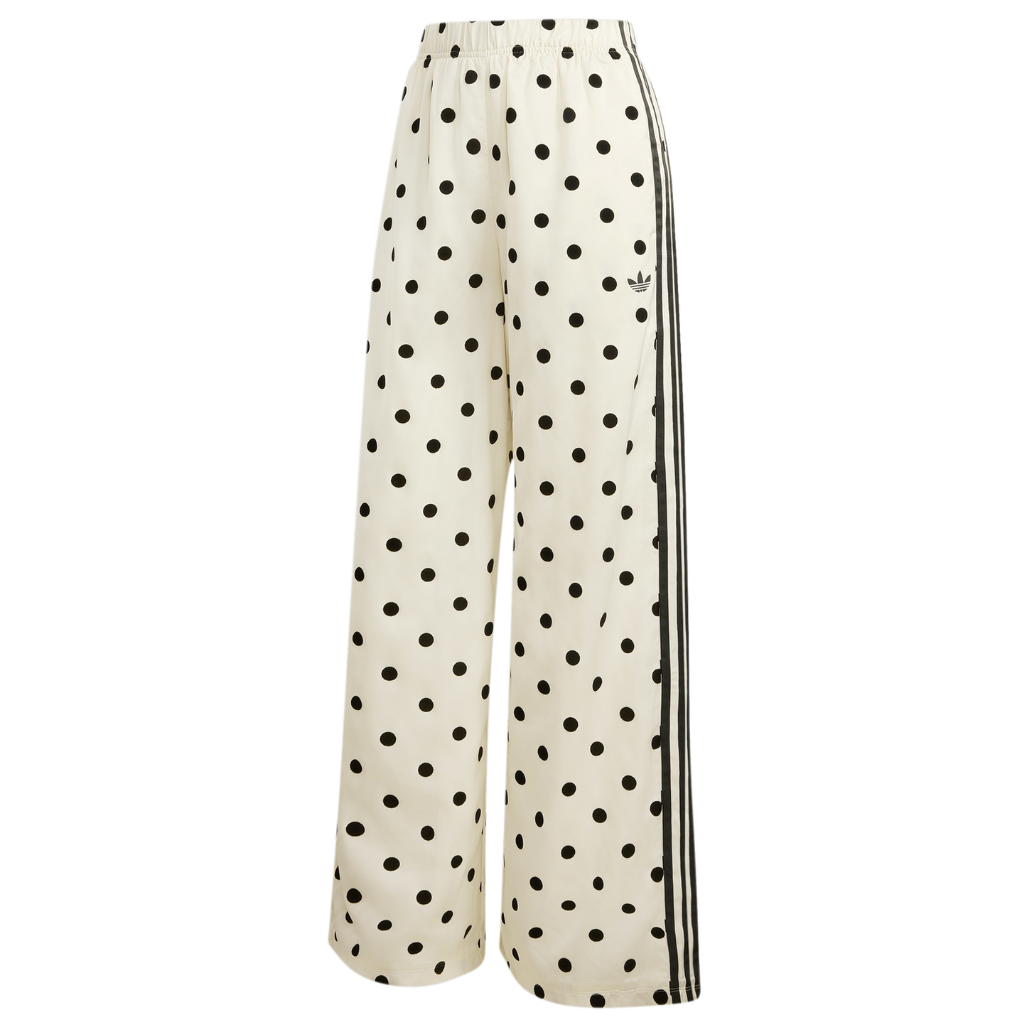 adidas Satin Polka Dots Wide Leg Pants - Women's - White/Black