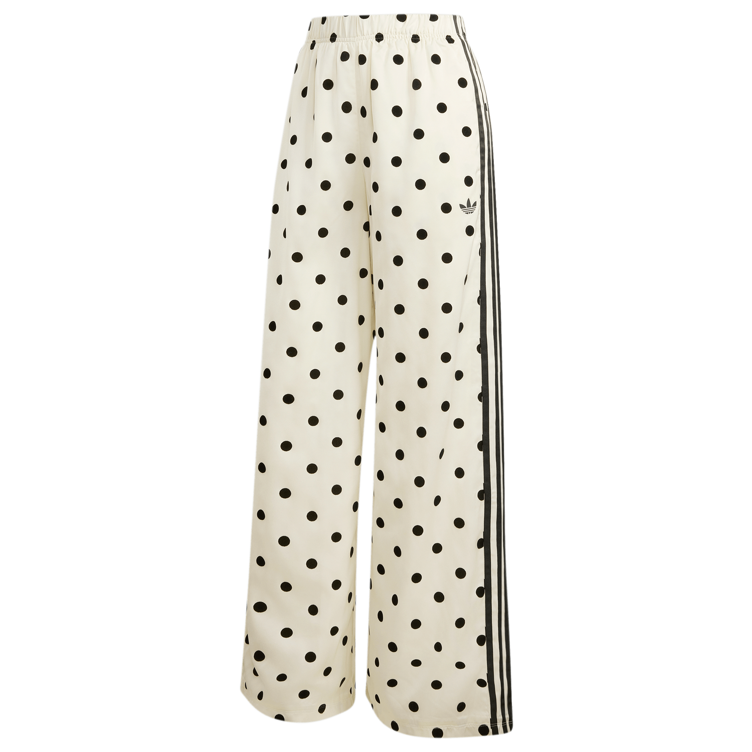adidas Satin Polka Dots Wide Leg Pants - Women's - White/Black