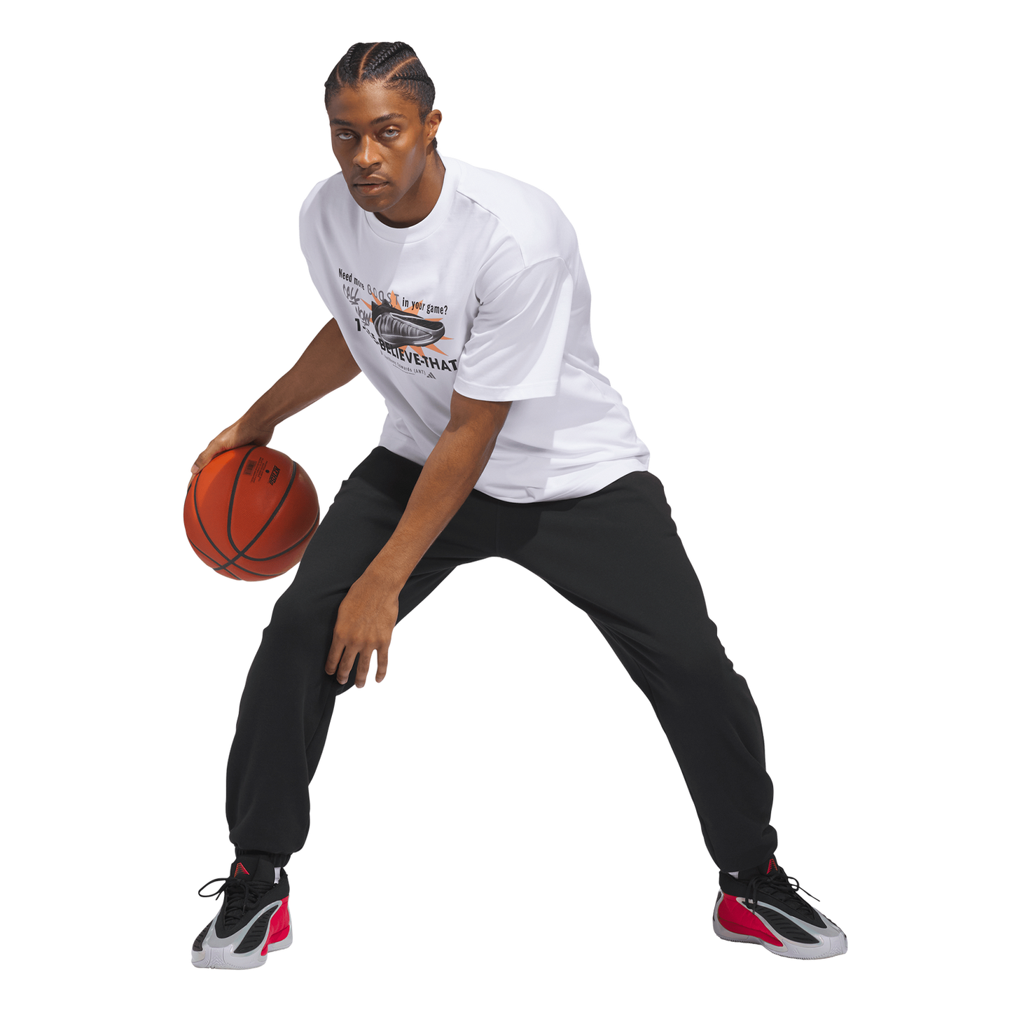 adidas Anthony Edwards Action T-Shirt - Men's - White/Black