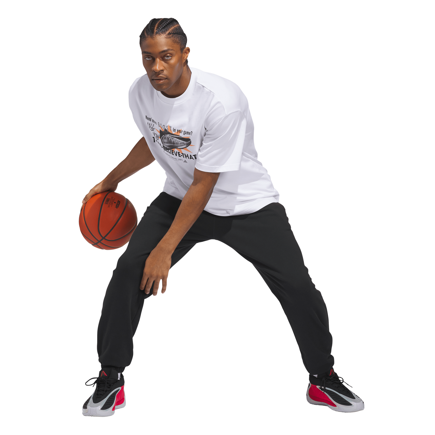 adidas Anthony Edwards Action T-Shirt - Men's - White/Black