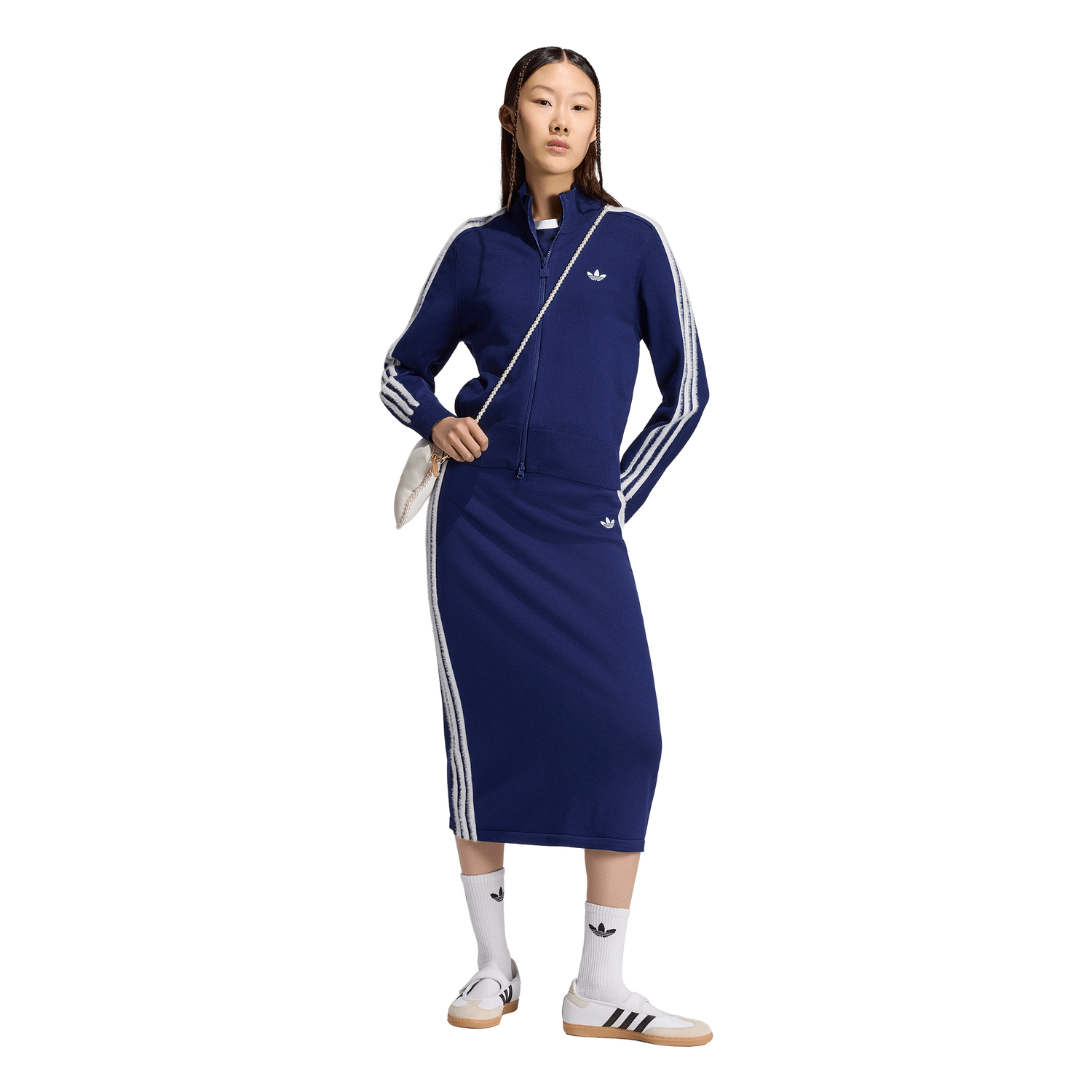 adidas Originals Knitted Skirt - Women's - Dark Blue/White