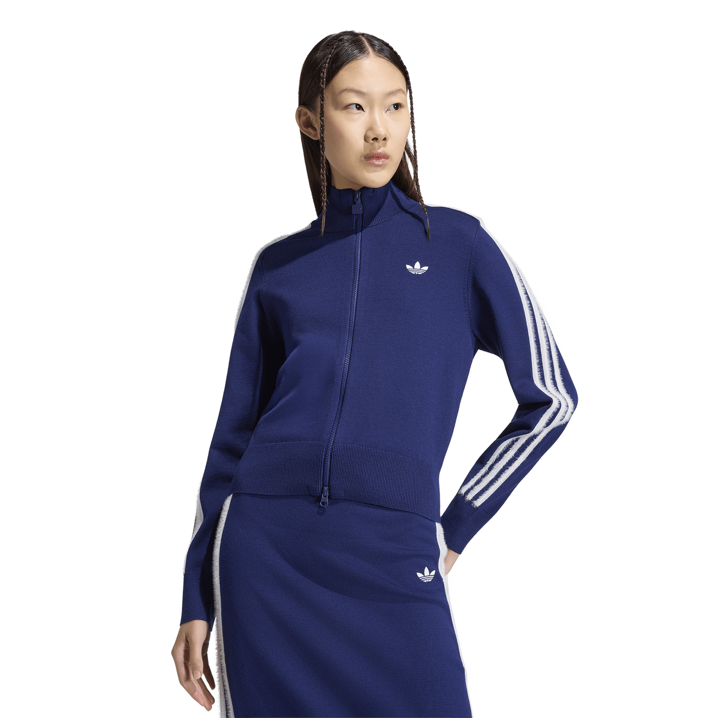 adidas Originals Firebird Knit Track Top - Women's - Dark Blue/White