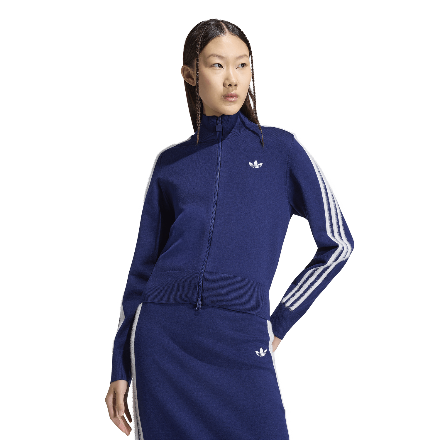 adidas Originals Firebird Knit Track Top - Women's - Dark Blue/White