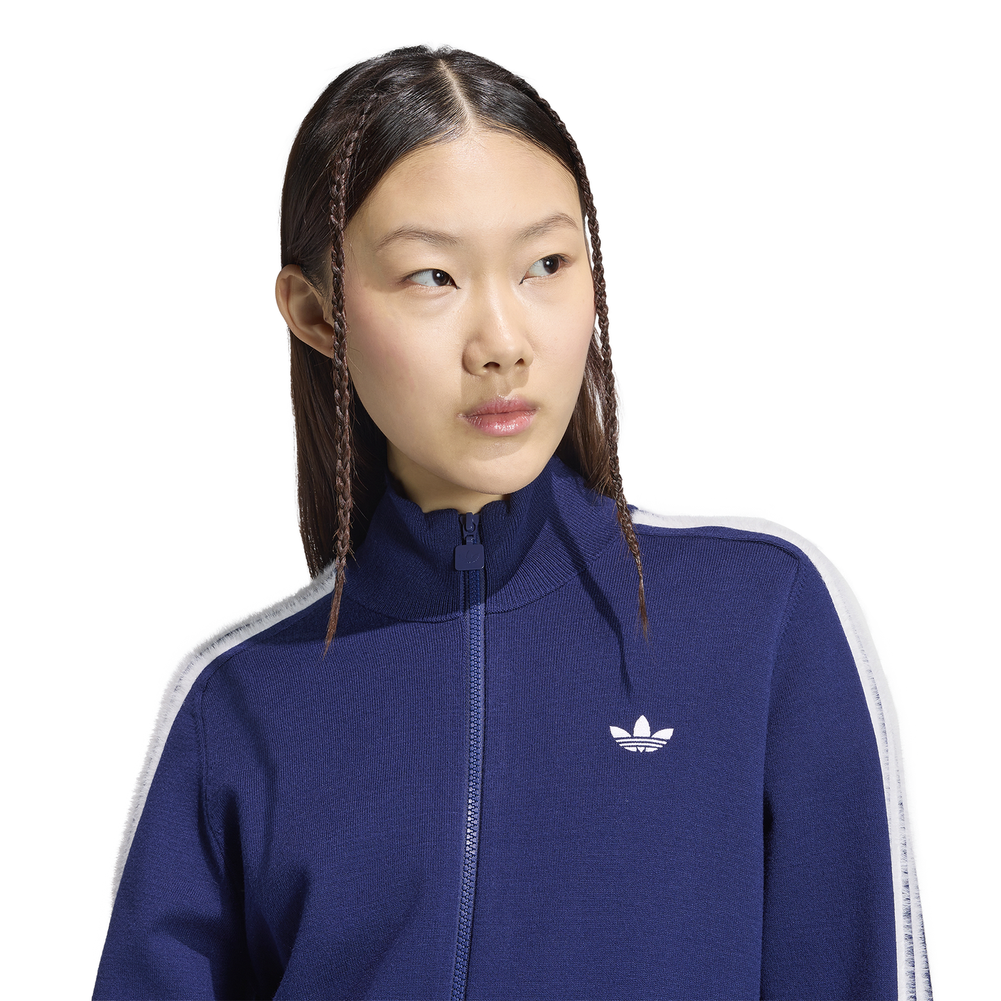 adidas Originals Firebird Knit Track Top - Women's - Dark Blue/White