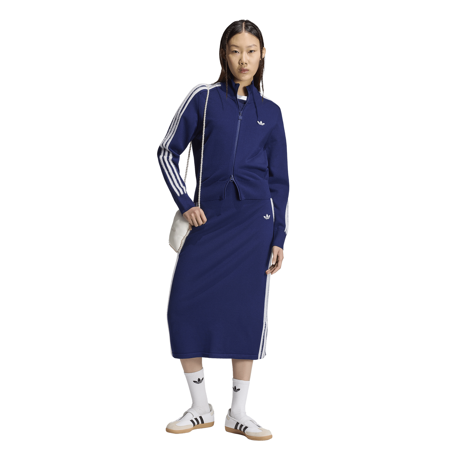 adidas Originals Firebird Knit Track Top - Women's - Dark Blue/White