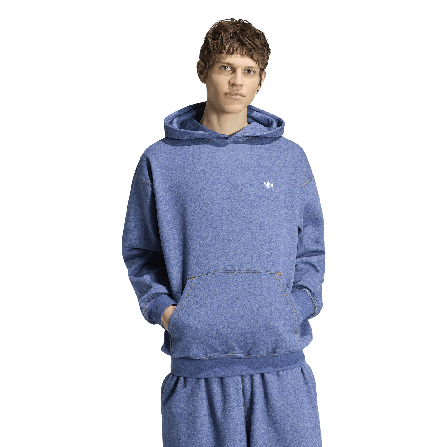 adidas Originals Essentials Melange Loose Hoodie - Men's - Blue/White