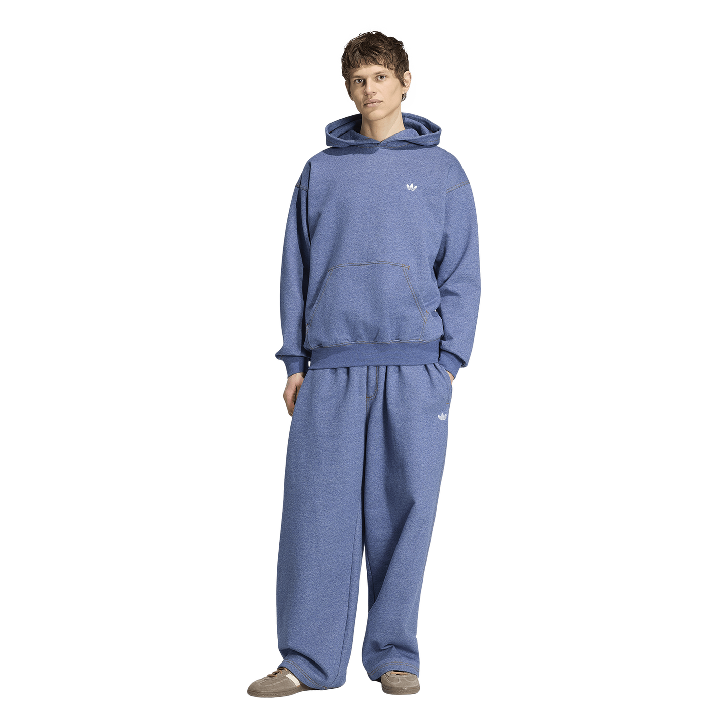 adidas Originals Essentials Melange Loose Hoodie - Men's - Blue/White