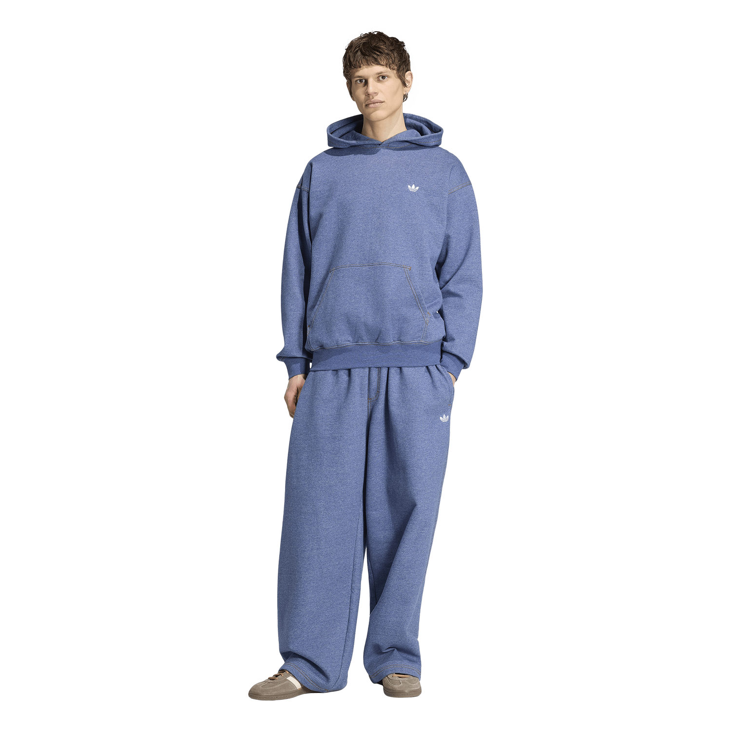 adidas Originals Essentials Melange Loose Hoodie - Men's - Blue/White