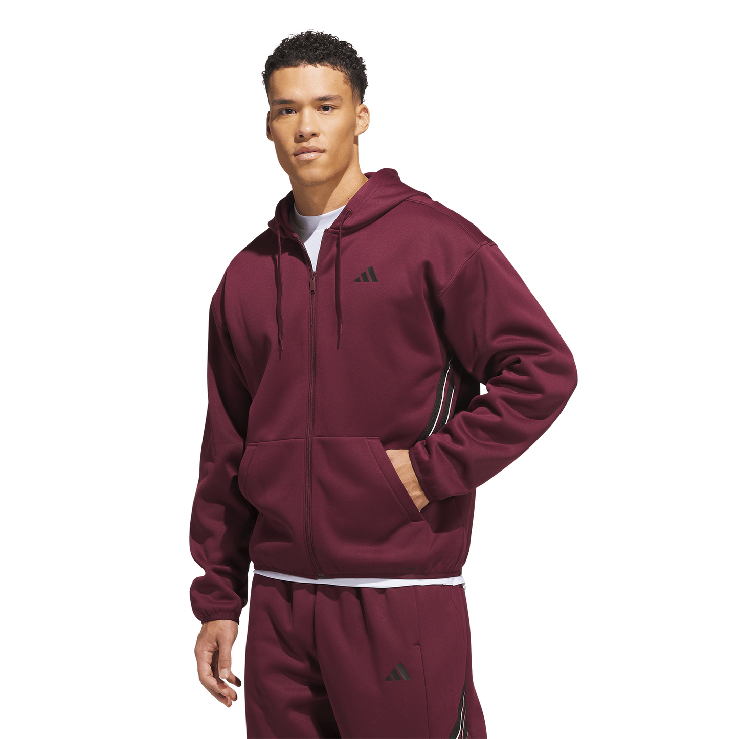 adidas Crazy Warm Full-Zip Hoodie - Men's - Maroon