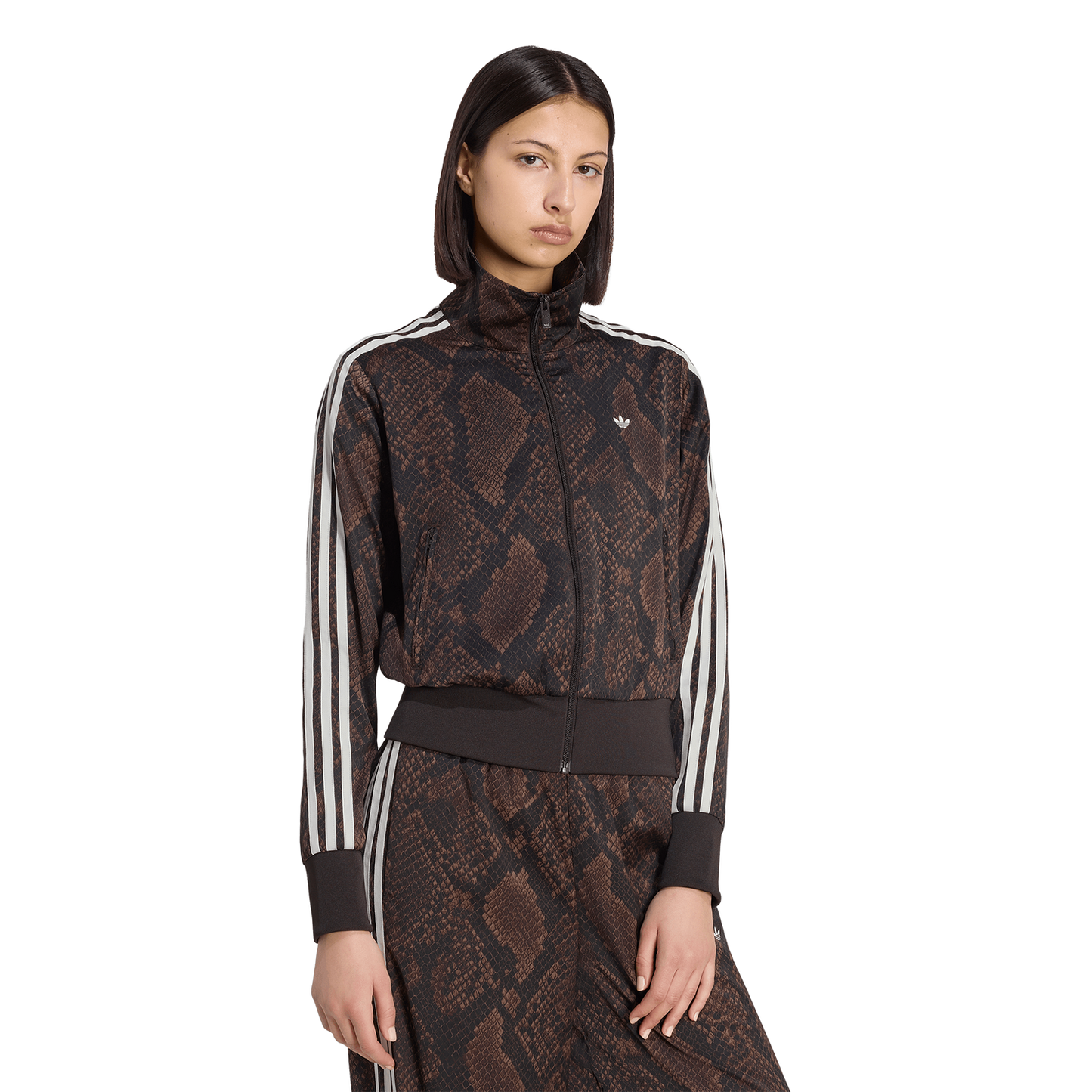 adidas Originals Firebird Snake Print Satin Jacket - Women's - Aurora Coffee/Earth Strata
