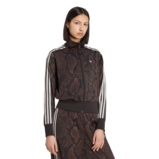 adidas Originals Firebird Snake Print Satin Jacket - Women's - Aurora Coffee/Earth Strata