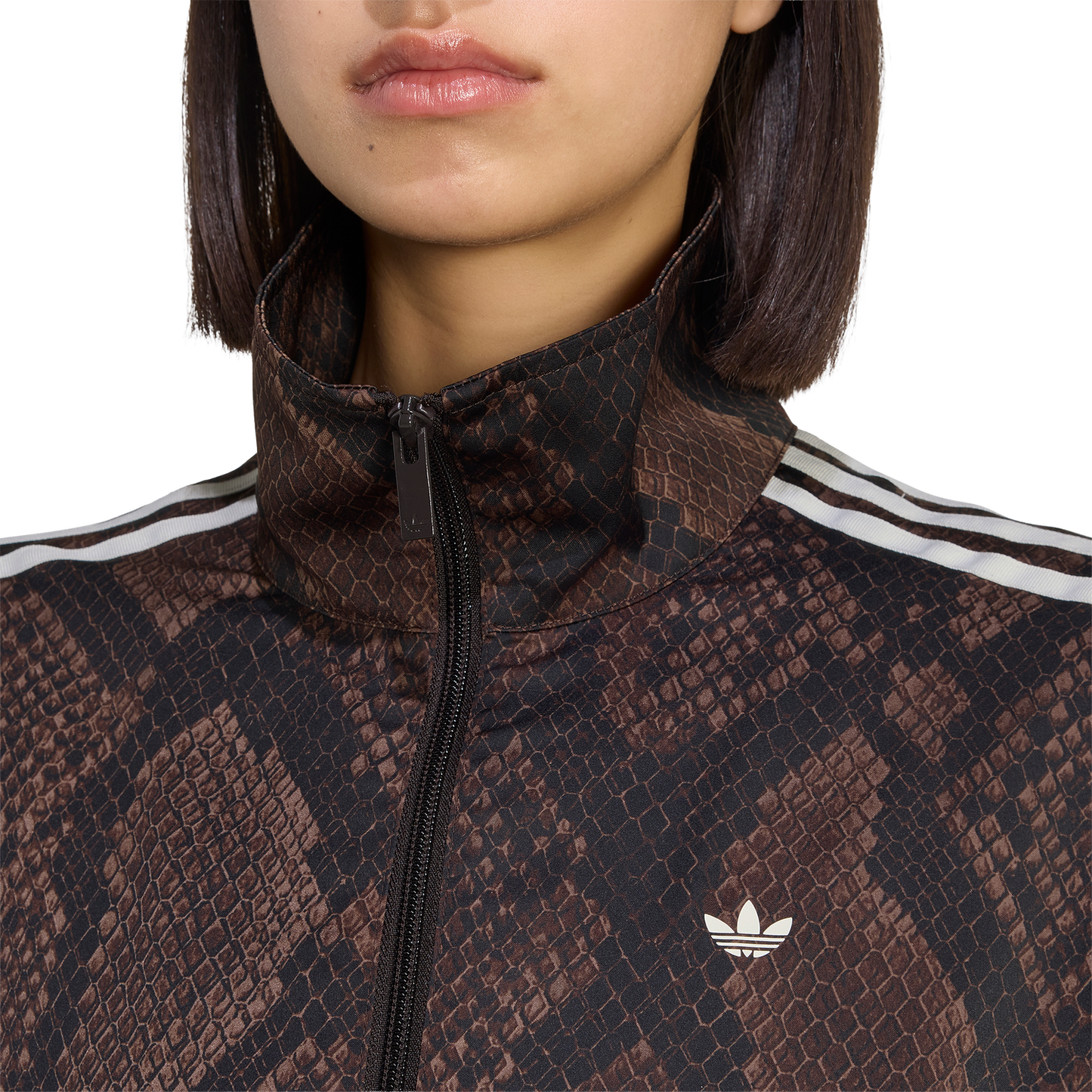 adidas Originals Firebird Snake Print Satin Jacket - Women's - Aurora Coffee/Earth Strata