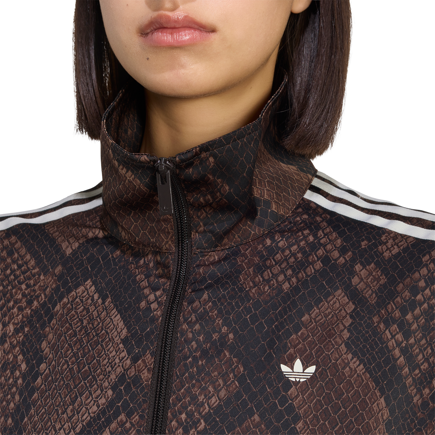adidas Originals Firebird Snake Print Satin Jacket - Women's - Aurora Coffee/Earth Strata