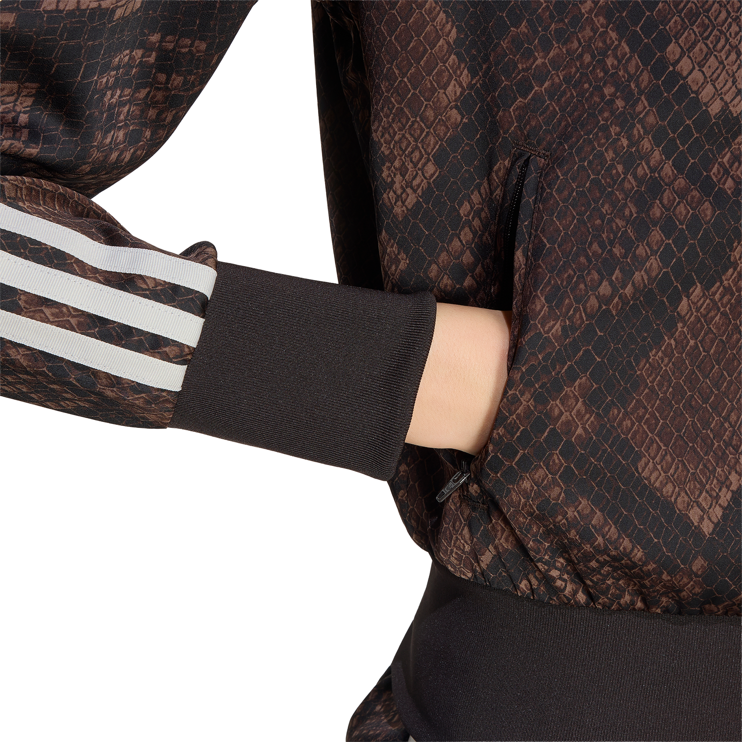adidas Originals Firebird Snake Print Satin Jacket - Women's - Aurora Coffee/Earth Strata