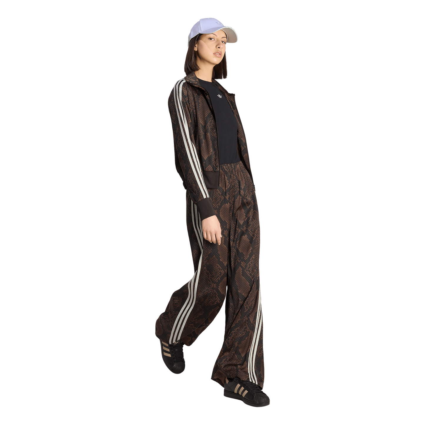adidas Originals Firebird Snake Print Satin Jacket - Women's - Aurora Coffee/Earth Strata
