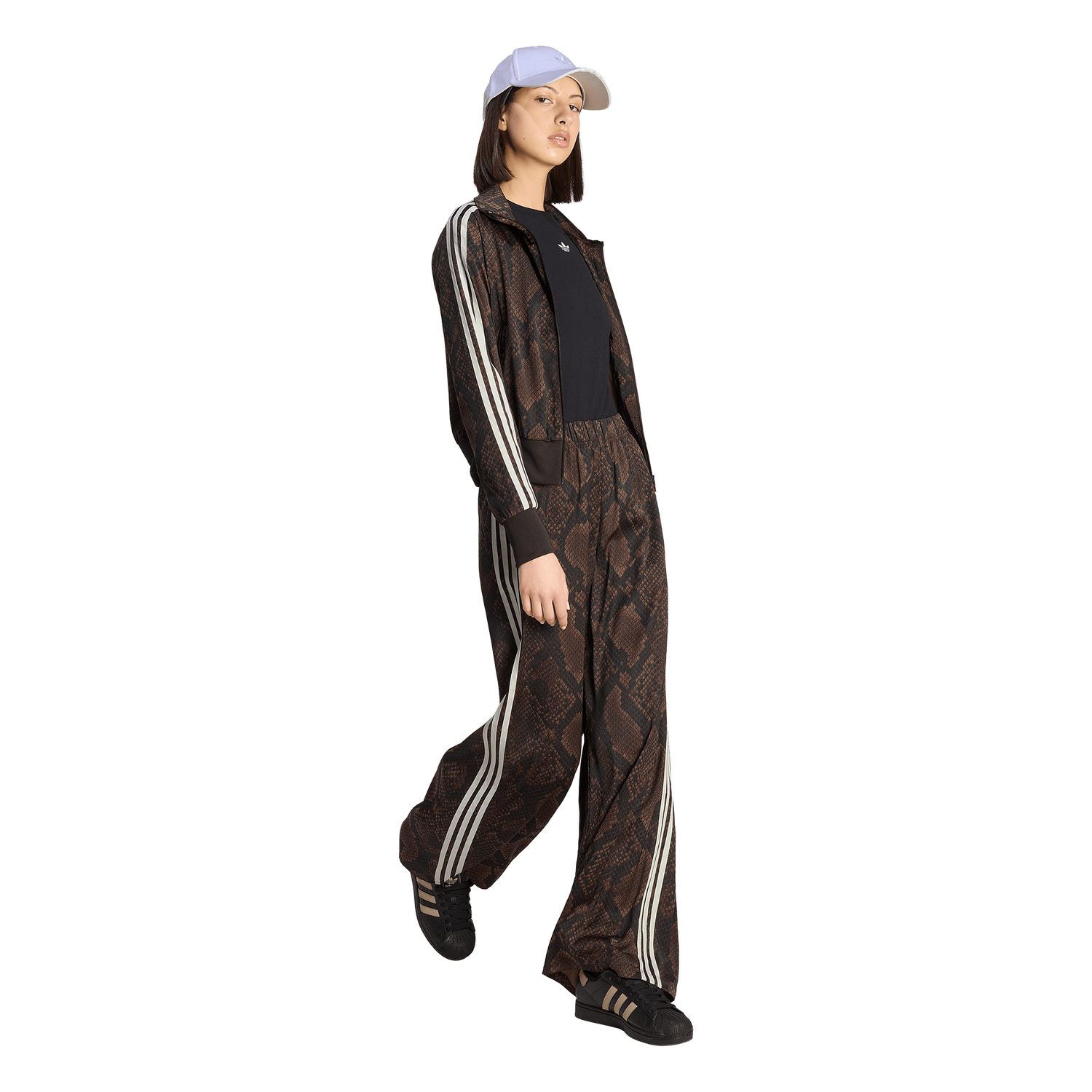 adidas Originals Firebird Snake Print Satin Jacket - Women's - Aurora Coffee/Earth Strata