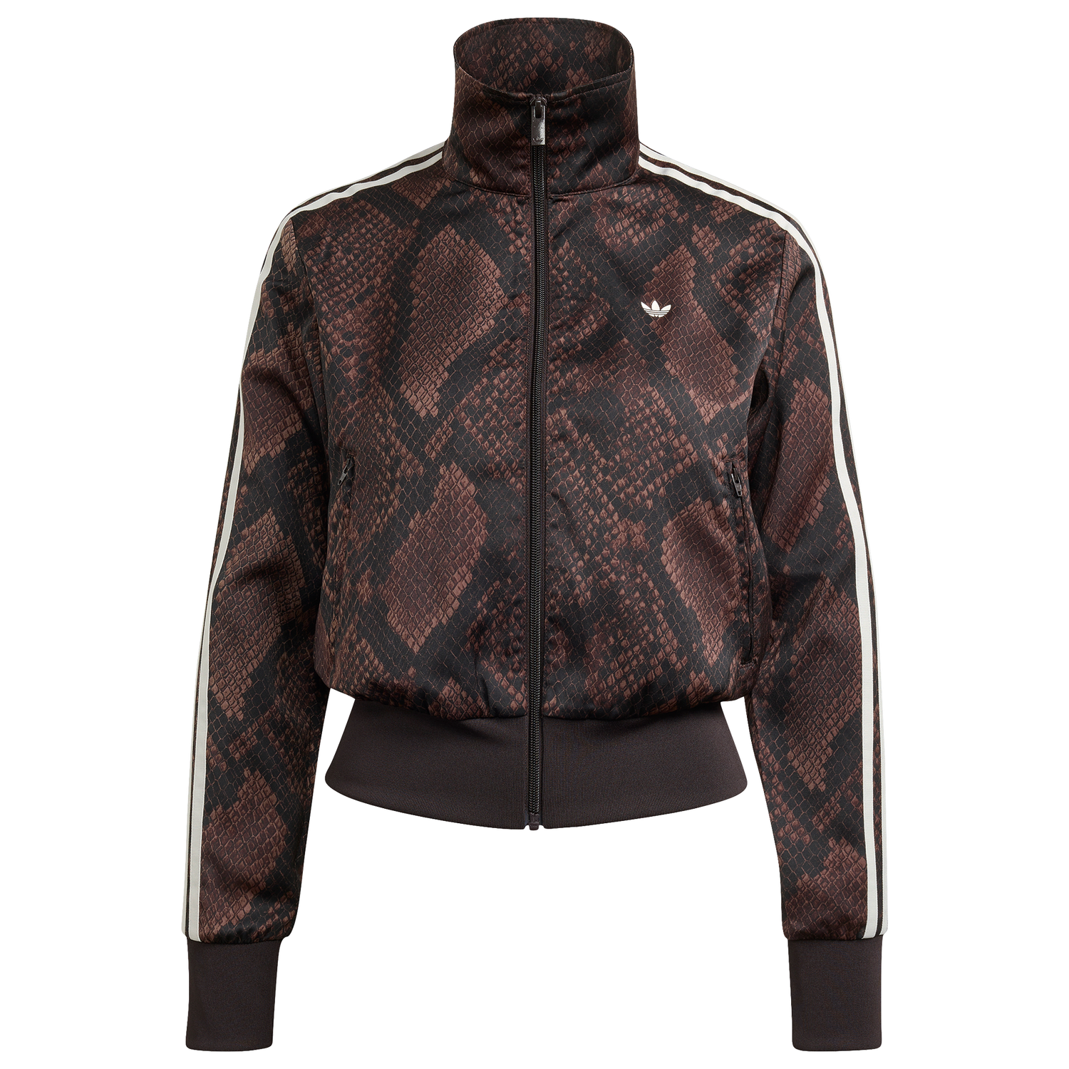 adidas Originals Firebird Snake Print Satin Jacket - Women's - Aurora Coffee/Earth Strata