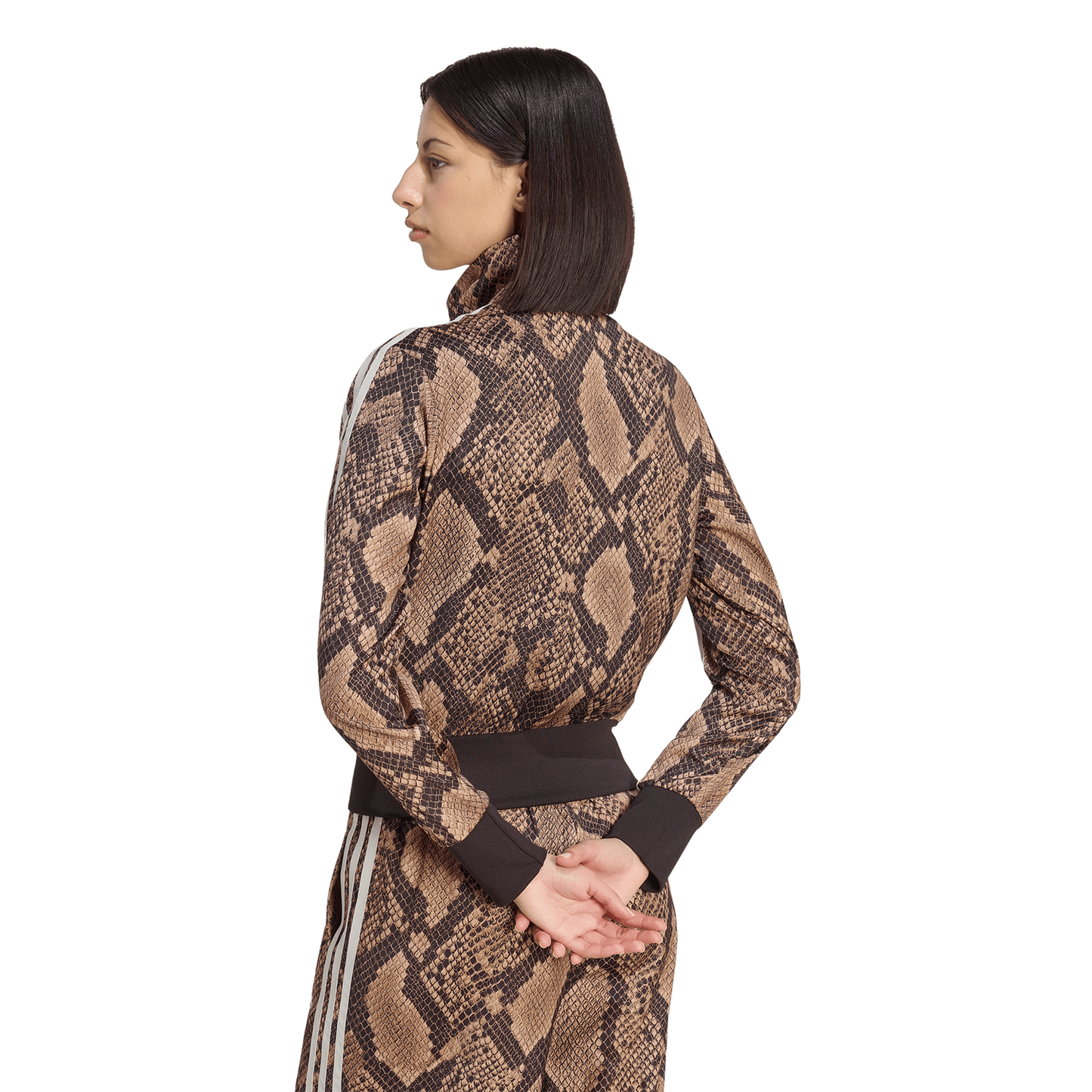 adidas Originals Firebird Snake Print Satin Jacket - Women's - Magic Beige/Linen