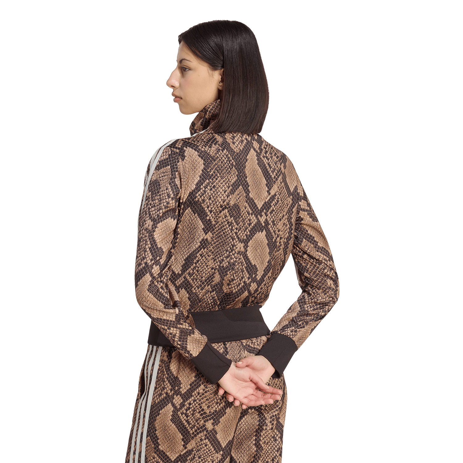 adidas Originals Firebird Snake Print Satin Jacket - Women's - Magic Beige/Linen