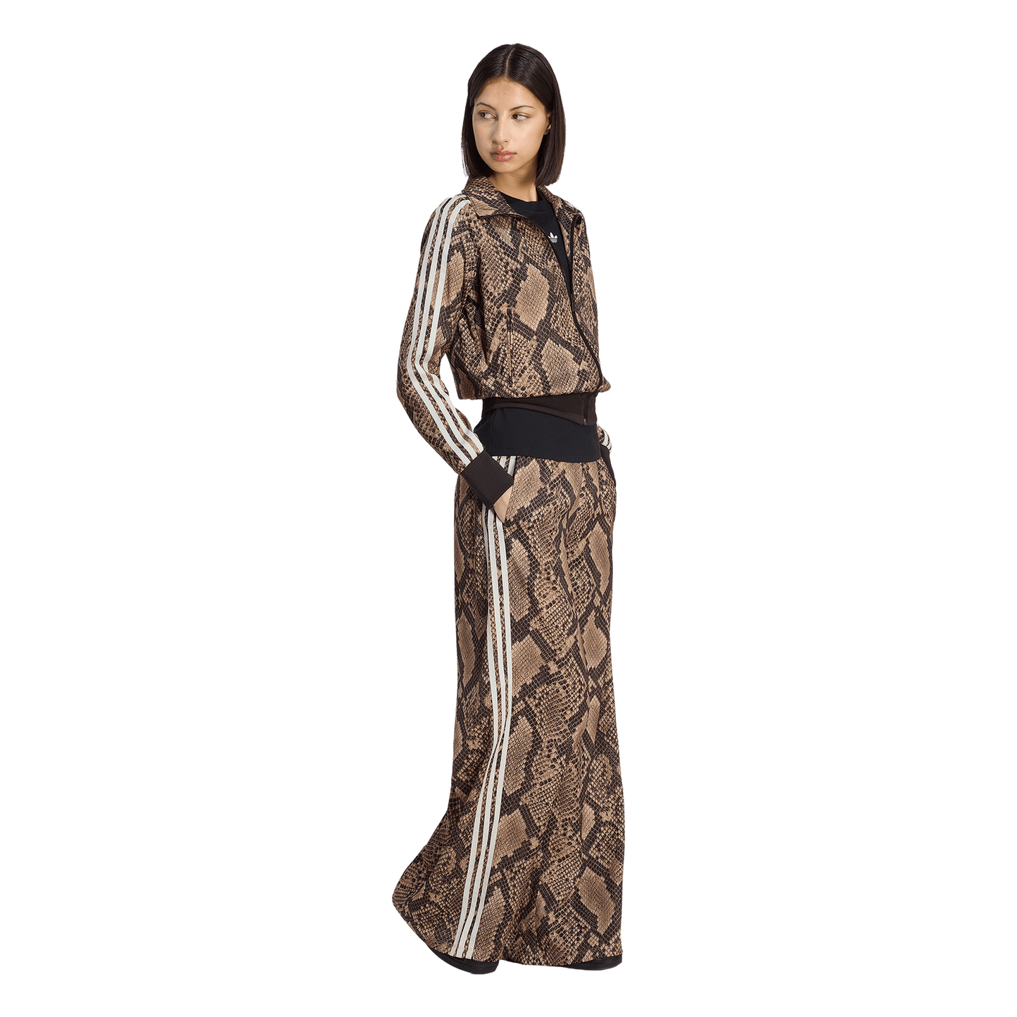 adidas Originals Firebird Snake Print Satin Jacket - Women's - Magic Beige/Linen