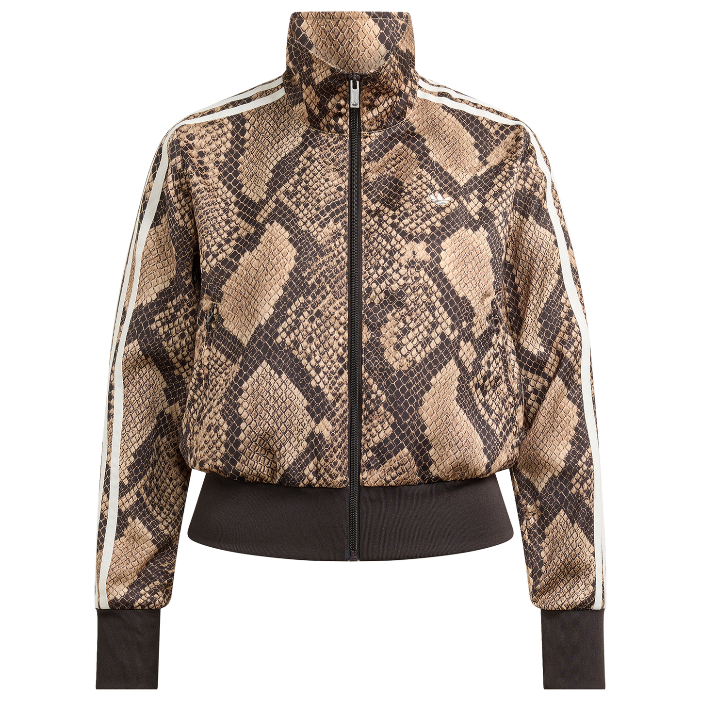 adidas Originals Firebird Snake Print Satin Jacket - Women's - Magic Beige/Linen