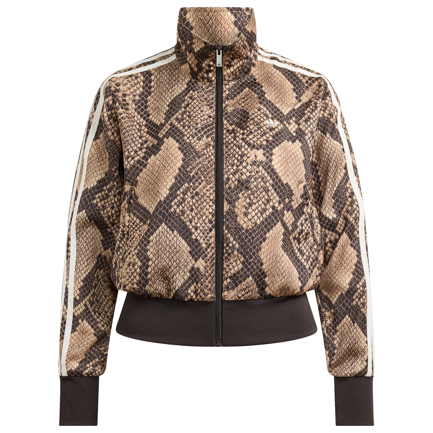 adidas Originals Firebird Snake Print Satin Jacket - Women's - Magic Beige/Linen