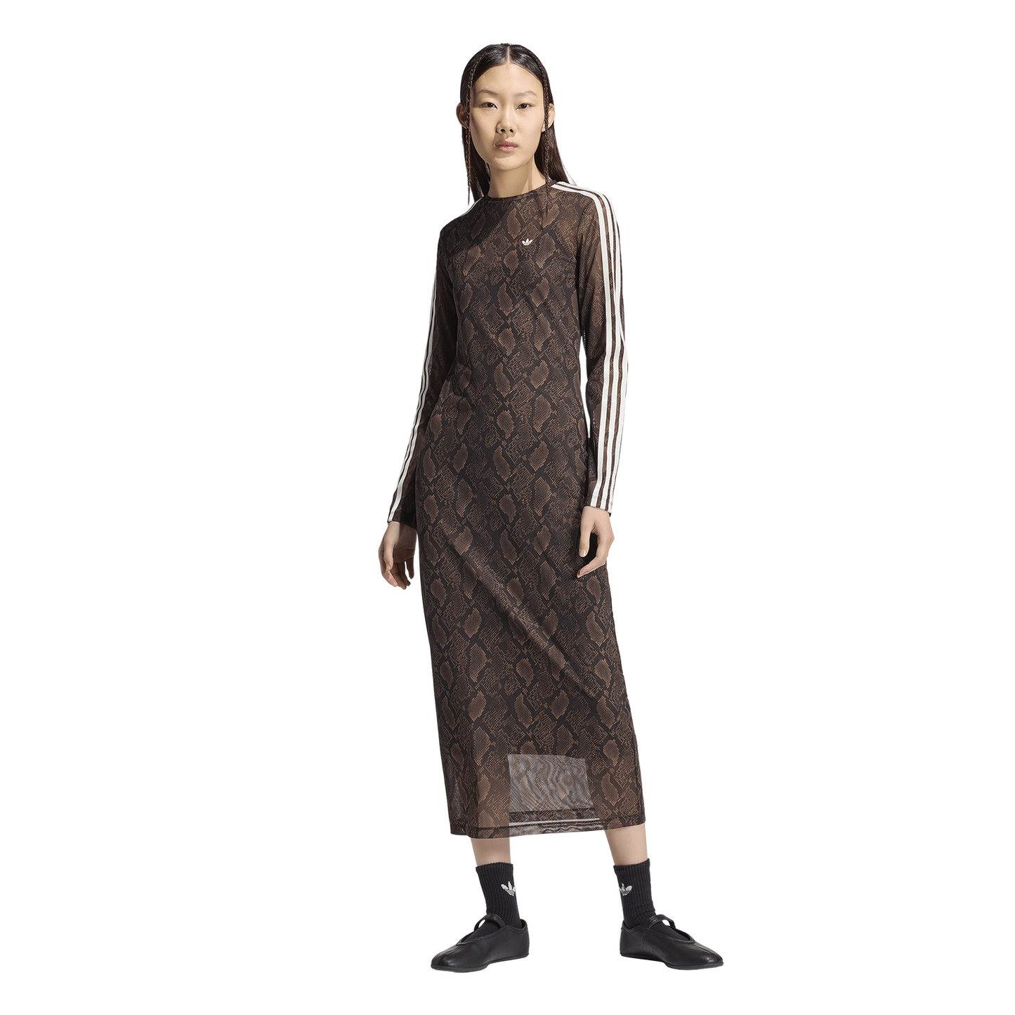 adidas Snake Print Maxi Dress - Women's - Black/Brown