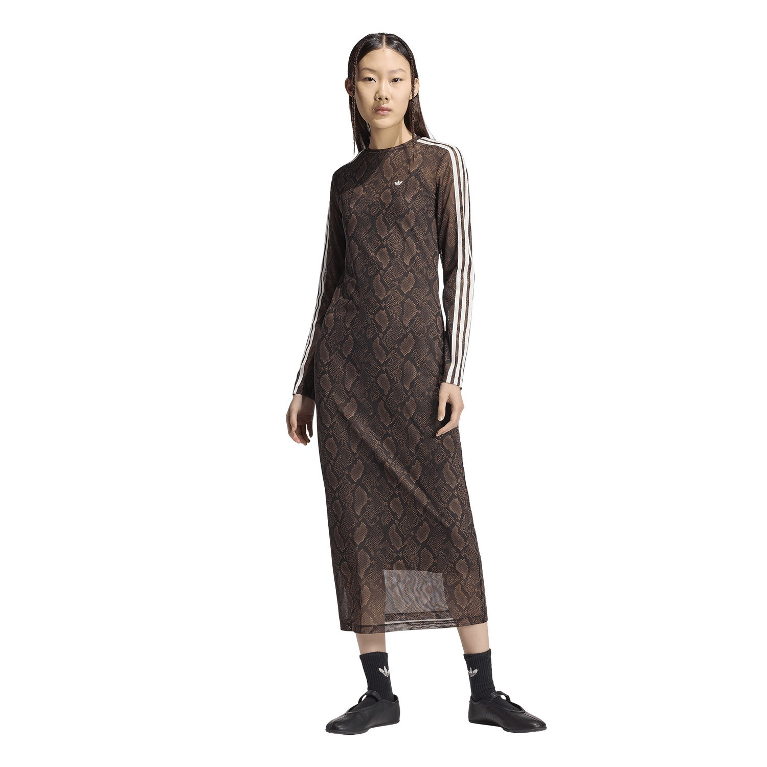 adidas Snake Print Maxi Dress - Women's - Black/Brown