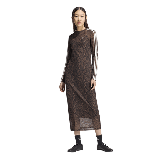 adidas Snake Print Maxi Dress - Women's - Black/Brown