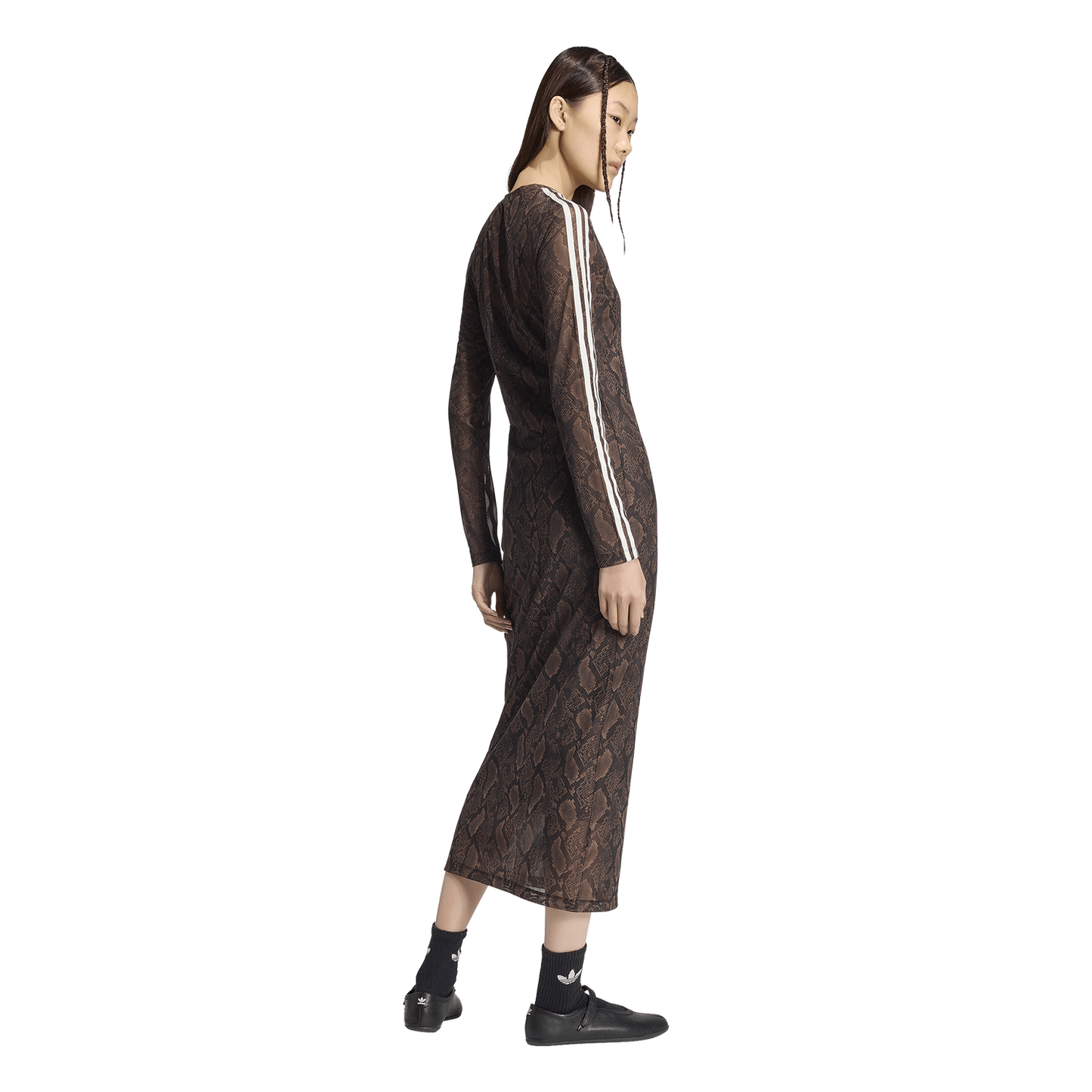 adidas Snake Print Maxi Dress - Women's - Black/Brown