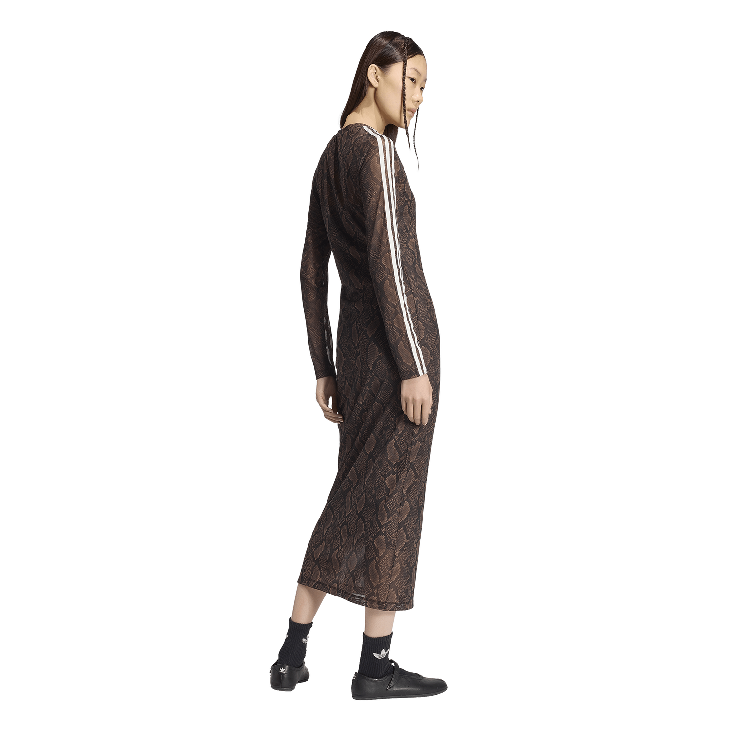 adidas Snake Print Maxi Dress - Women's - Black/Brown
