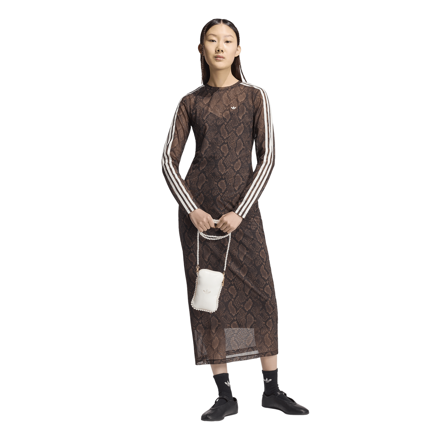 adidas Snake Print Maxi Dress - Women's - Black/Brown