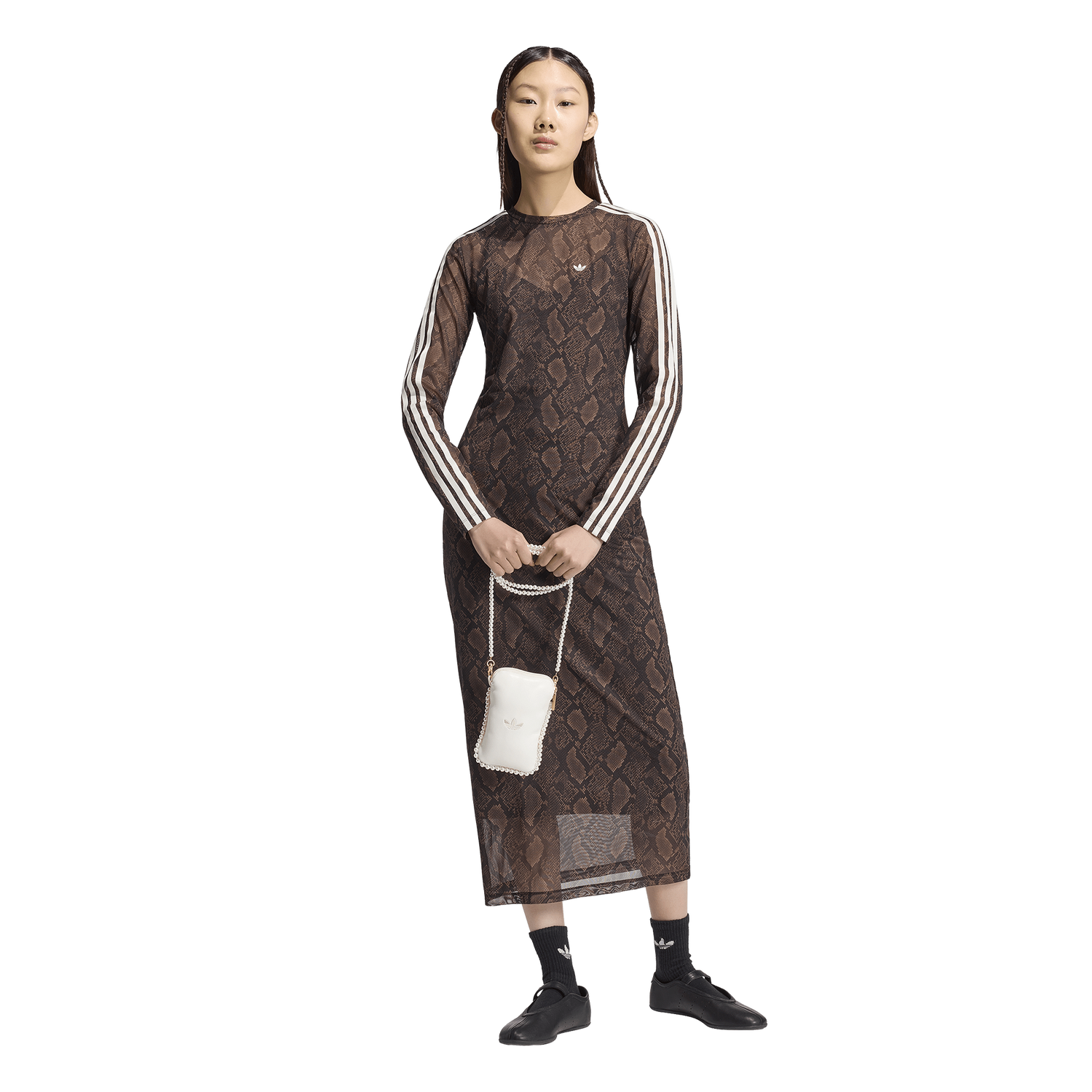 adidas Snake Print Maxi Dress - Women's - Black/Brown
