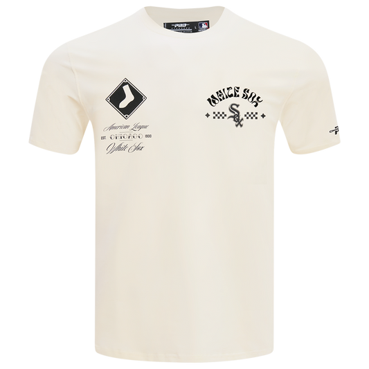Pro Standard White Sox Wavy Pro Drop Shoulder FC T-Shirt - Men's - Eggshell