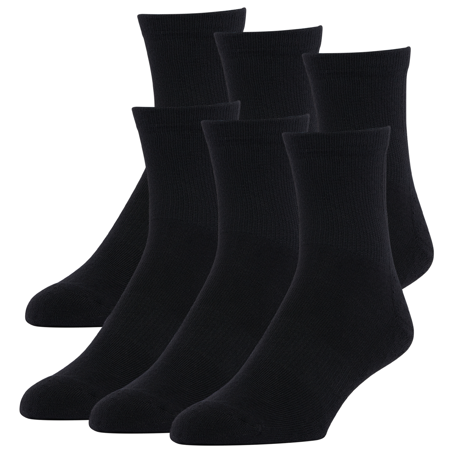 LCKR 6-Pack Athletic Half Cushion Quarter - Men's - Black/Black