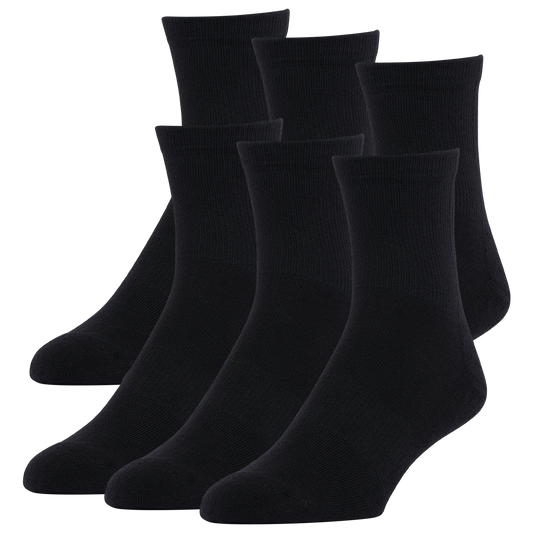 LCKR 6-Pack Athletic Half Cushion Quarter - Men's - Black/Black