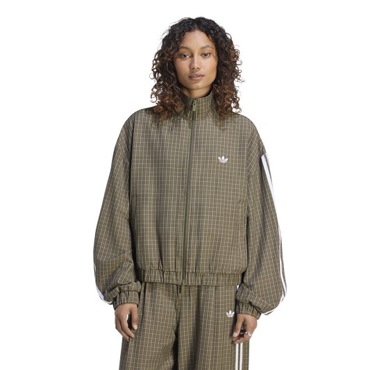 adidas Originals Checks Track Top - Women's - Olive Strata/Wonder Beige/Aurora Coffee