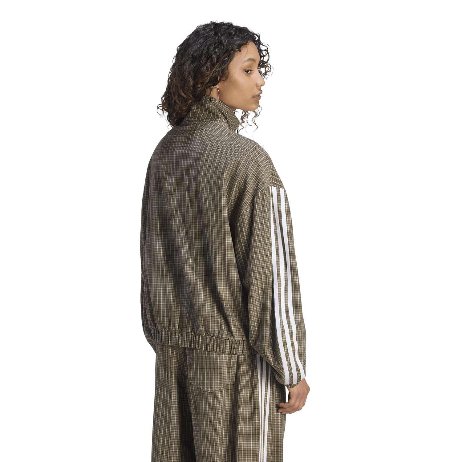 adidas Originals Checks Track Top - Women's - Olive Strata/Wonder Beige/Aurora Coffee