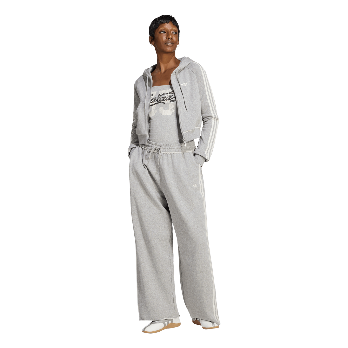 adidas Originals Injection Graphic Loose Sweatpants - Women's - Medium Grey Heather