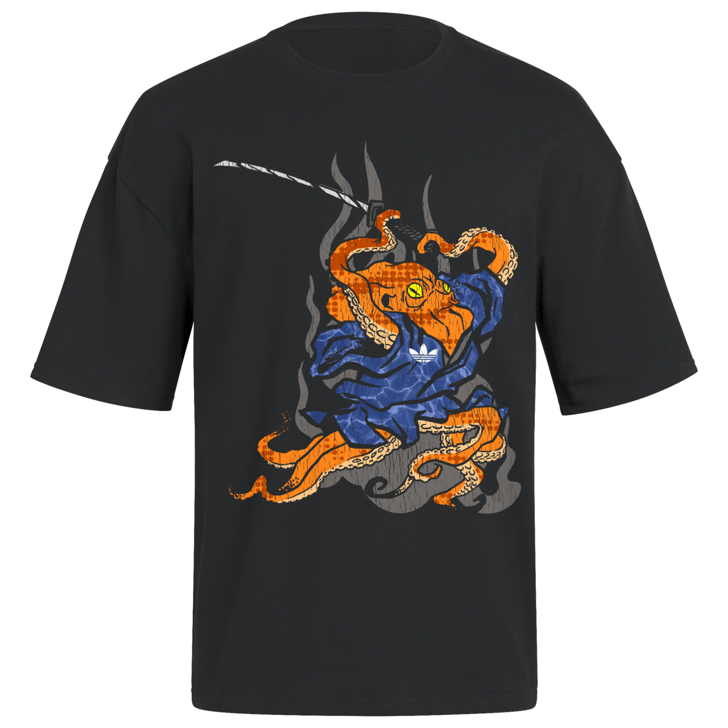 adidas Japanese Samurai Squid Graphic T-Shirt - Men's - Black/Black