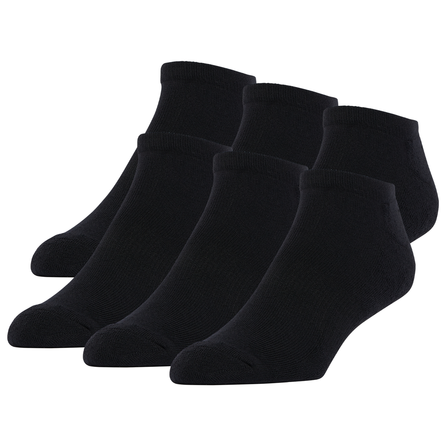 LCKR 6-Pack Athletic Half Cushion No Show - Men's - Black/Black