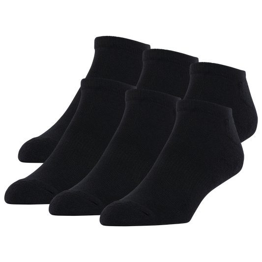 LCKR 6-Pack Athletic Half Cushion No Show - Men's - Black/Black