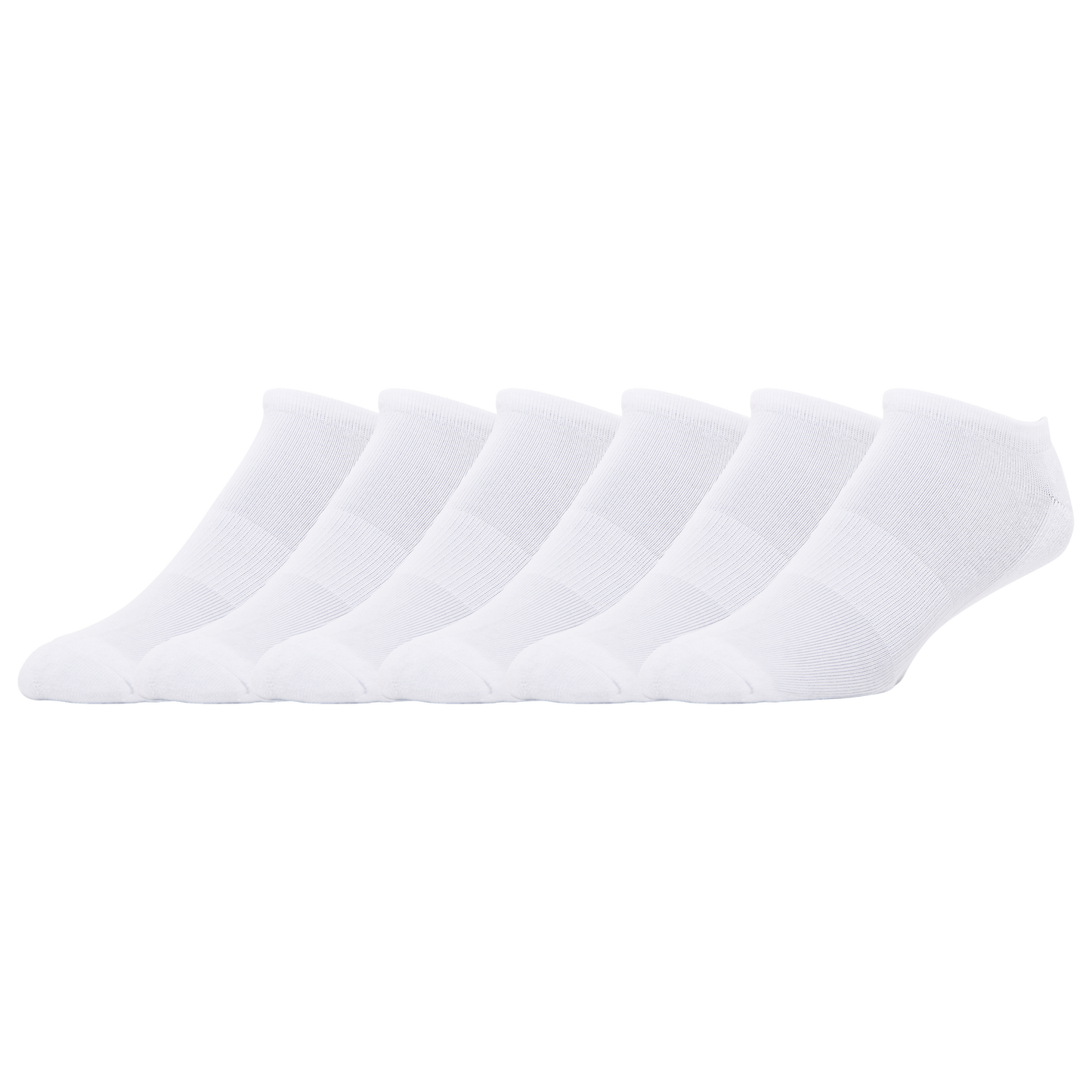 LCKR 6-Pack Athletic Half Cushion No Show - Men's - White/White