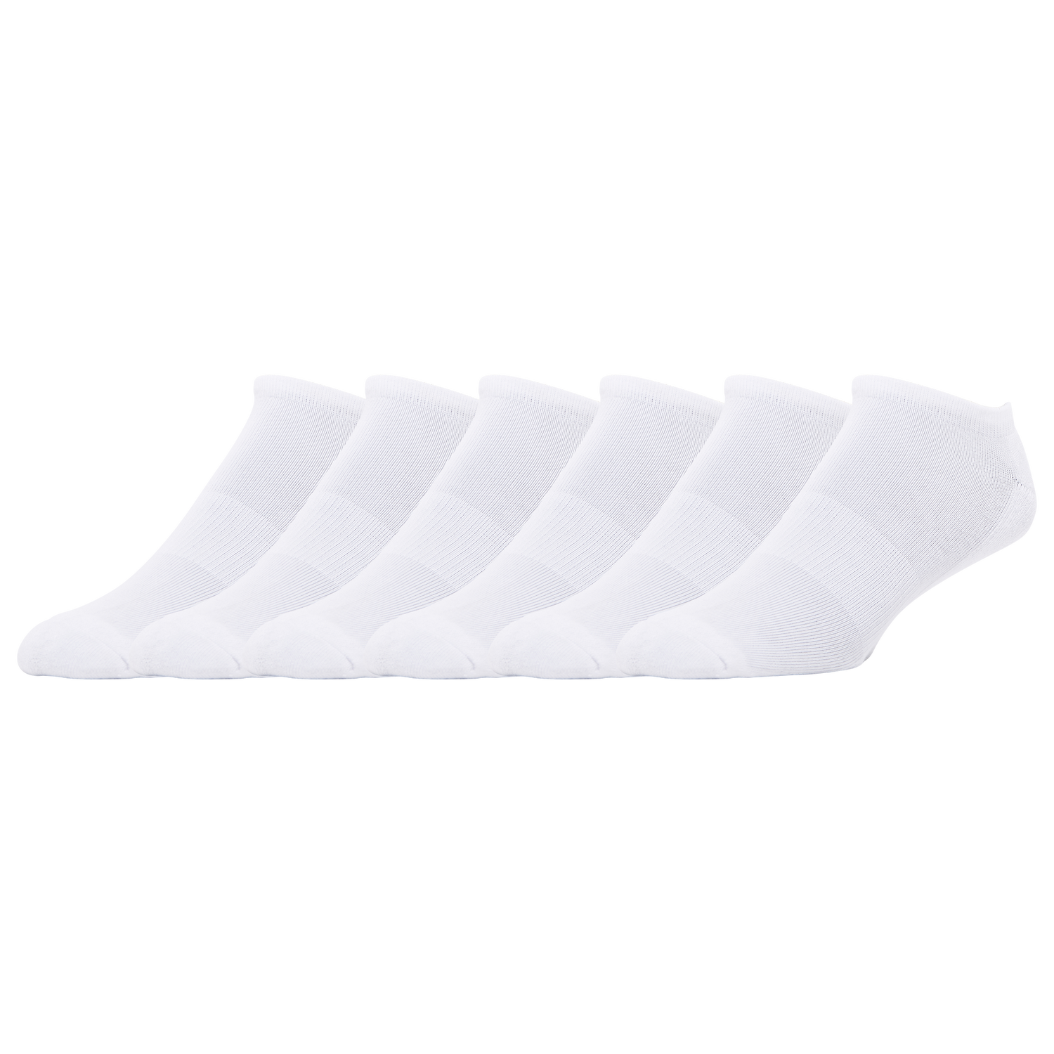 LCKR 6-Pack Athletic Half Cushion No Show - Men's - White/White