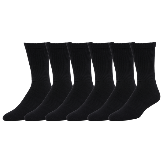 LCKR 6-Pack Athletic Half Cushion Crew Socks - Men's - Black/Black